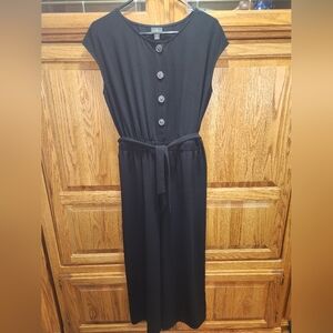 Womens Sleeveless Black One-Piece Worthington Wide-Leg Jumpsuit Size Medium EUC